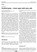 Cerebral palsy - brain repair with stem cells